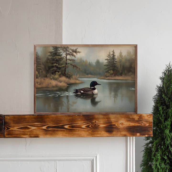 Kendrick Home - Wholesale Sign - Loon In Pine Lake1