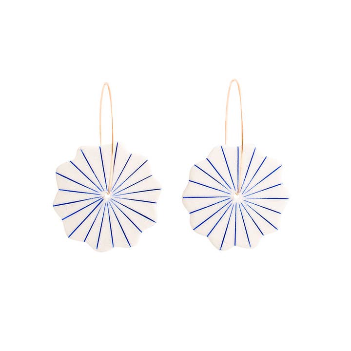 Jenna Vanden Brink Ceramics - Wholesale Hoop Earrings - Pinstripe Pinwheel Hoops1