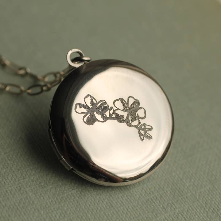 Silk Purse, Sow's Ear - Wholesale Locket Necklace - Custom Engraved Round Silver Locket