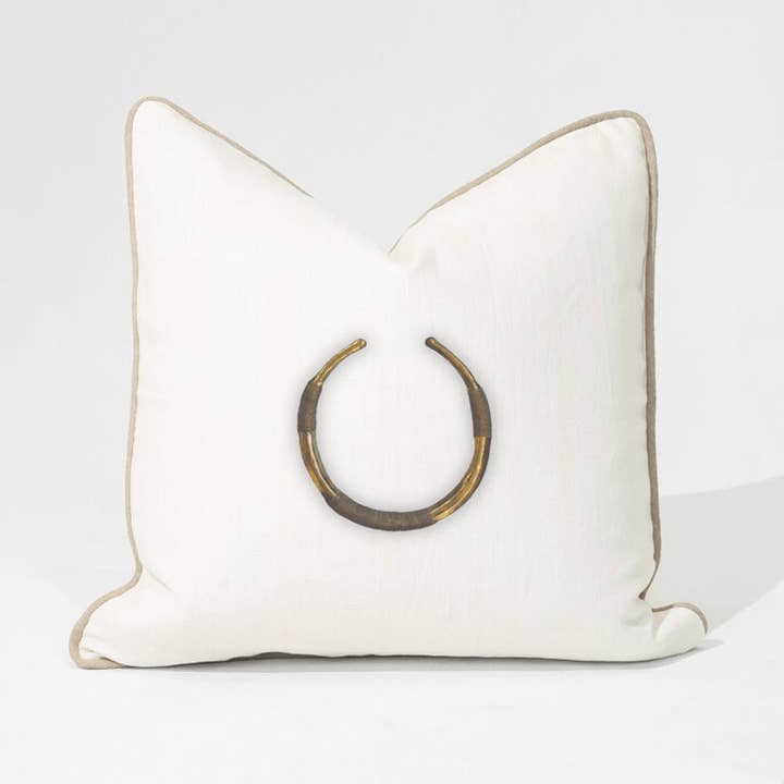 Amulet Delhi Hvid & Naturlig Loungesofa Pude 55 x 55 cm for engroshandel hos BHD HOME