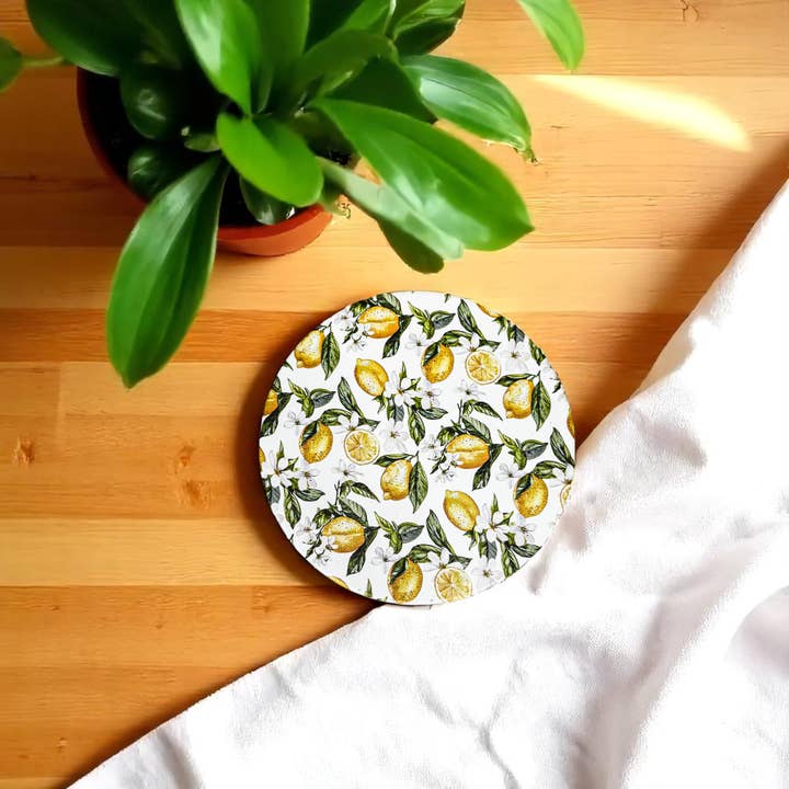 Gia Roma - Wholesale Coasters - Mediterranean Lemon Coasters | Coastal Blue & Yellow Accents9