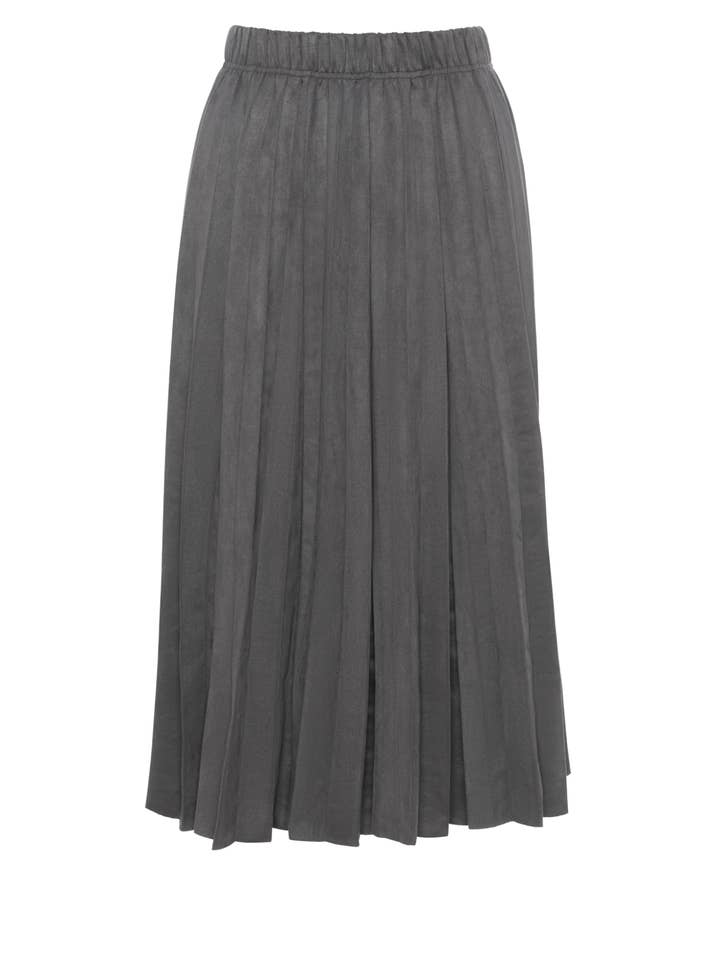 Hush.Shop - Wholesale Skirt - Women's - Suede Midi Pleated Skirt