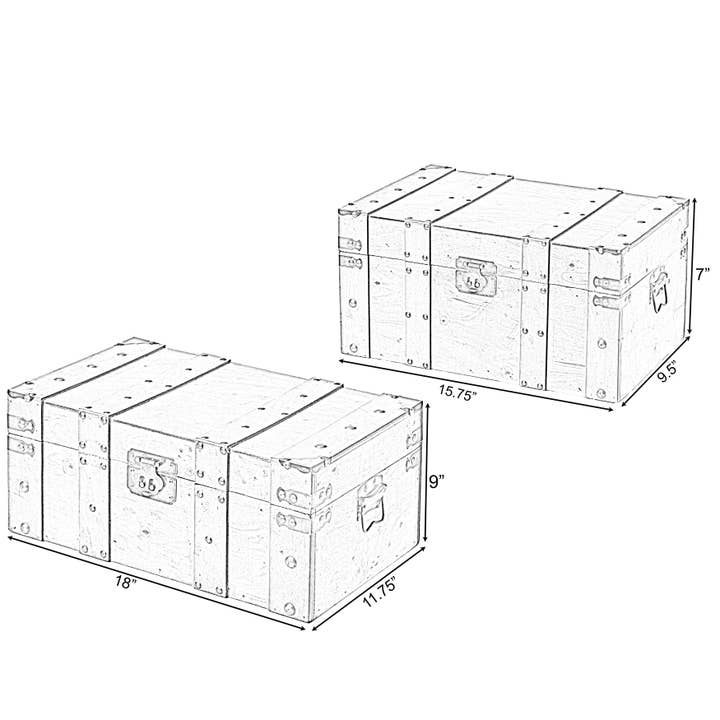 Quickway Imports – wholesale Prydnadslåda – Naturlig trästil Trunk med handtag2