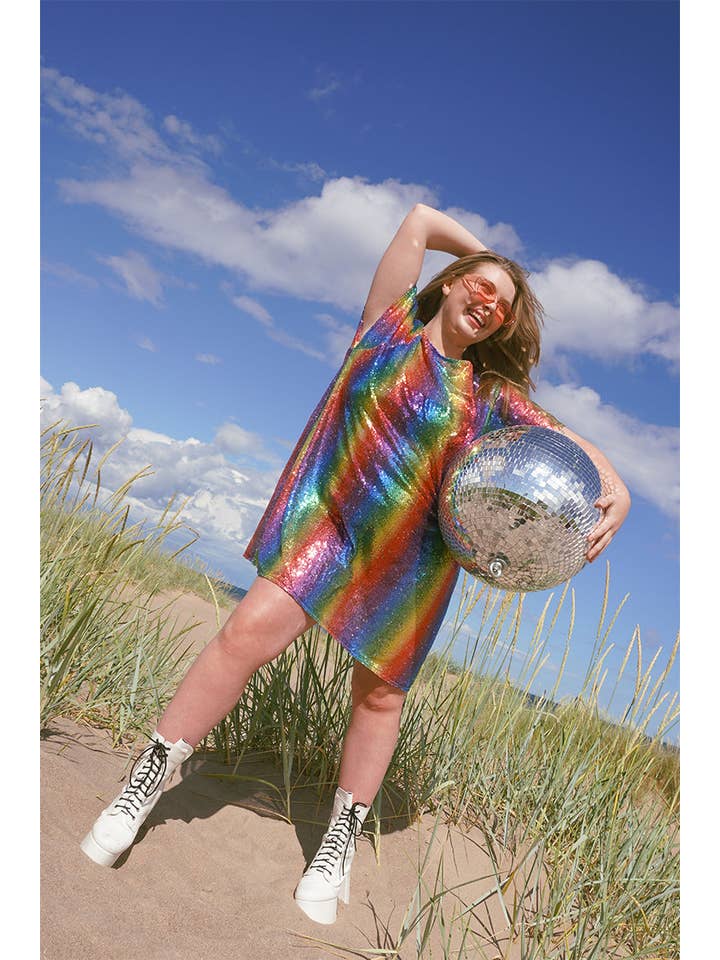 Isolated Heroes - Wholesale Jurk - Dames - Pastelkleurige neonkleurige regenboogjurk2