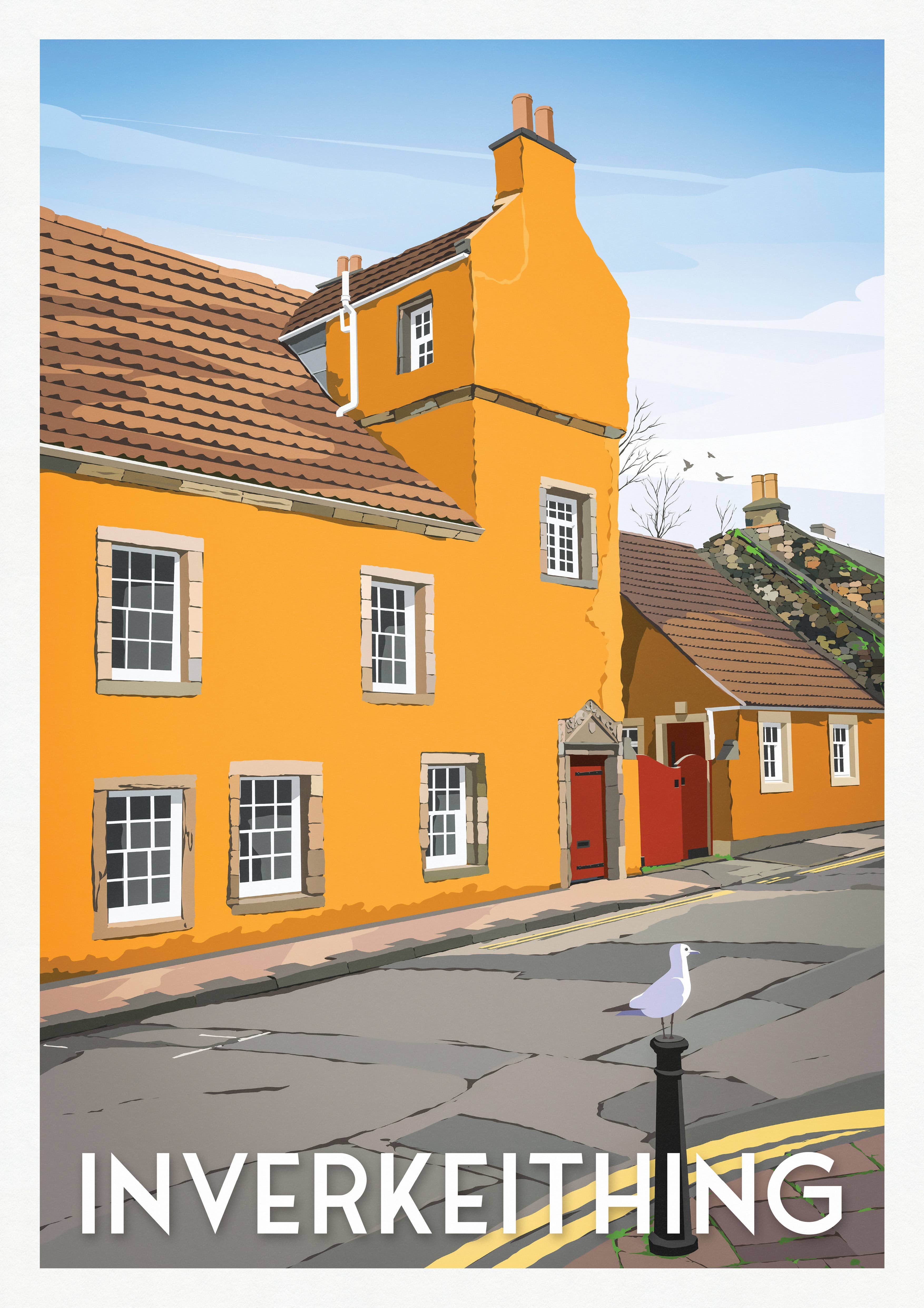Printagonist – wholesale Art print – Inverkeithing Print - Historic Building - Travel Poster 1