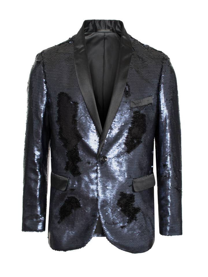 Sequin Blazer in Gun-Metal color for wholesale by Perruzo