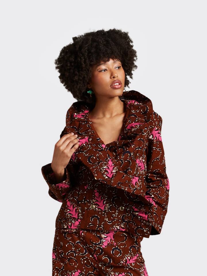 Wild Turmeric Double Breasted Jacket for wholesale by Endelea