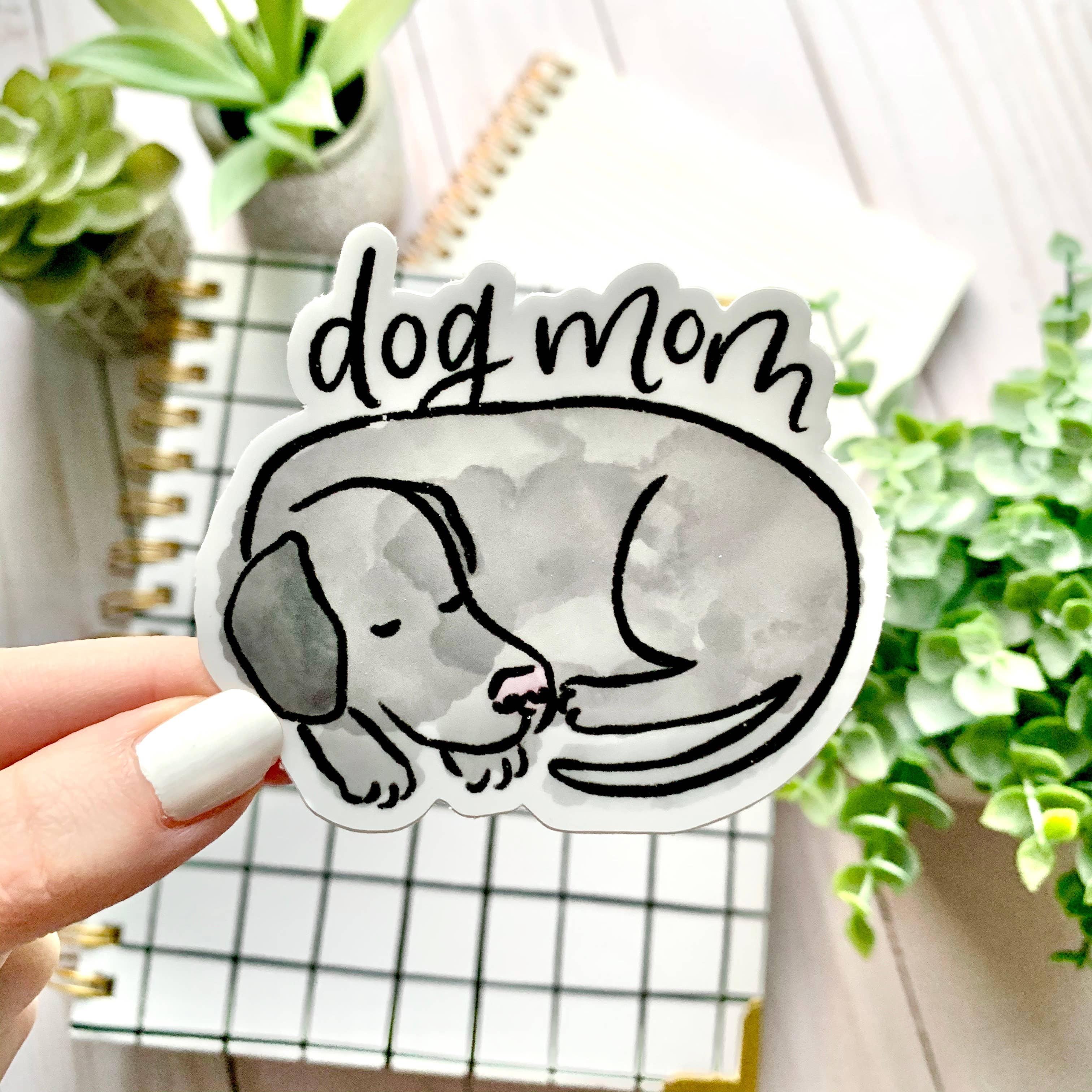 Elyse Breanne Design – wholesale Sticker – Watercolor Dog Mom Sticker 2.5x3in