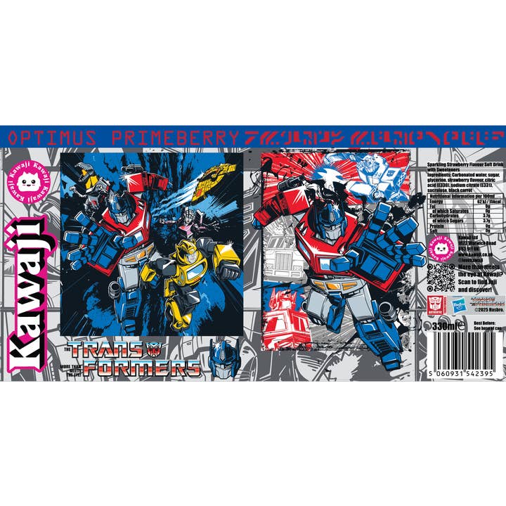 Kawaji - Wholesale Soda/Carbonated Drink - Transformers  Optimus Primeberry - Strawberry  Flavour Soda Can 330ml Standard3