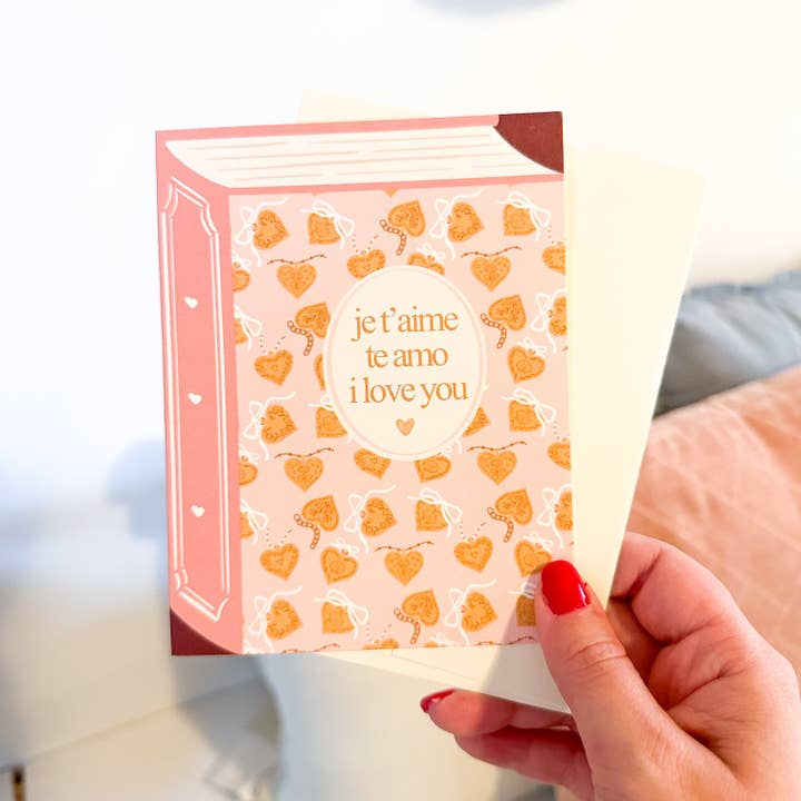 Je’Taime. Te Amo. Te Quiero. | Tarjeta de Felicitación para venta al por mayor de Oak Shore Collective LLC