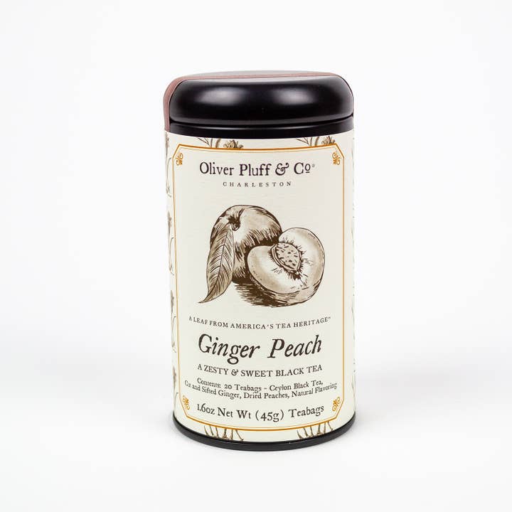 Oliver Pluff & Company - Wholesale Tea Bags - Ginger Peach Tea -- 20 Teabags in Signature Tea Tin4