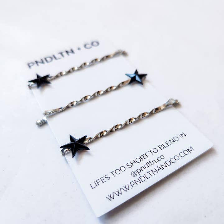Luminaries Bobby Pins Black and Silver for wholesale by PNDLTN + CO