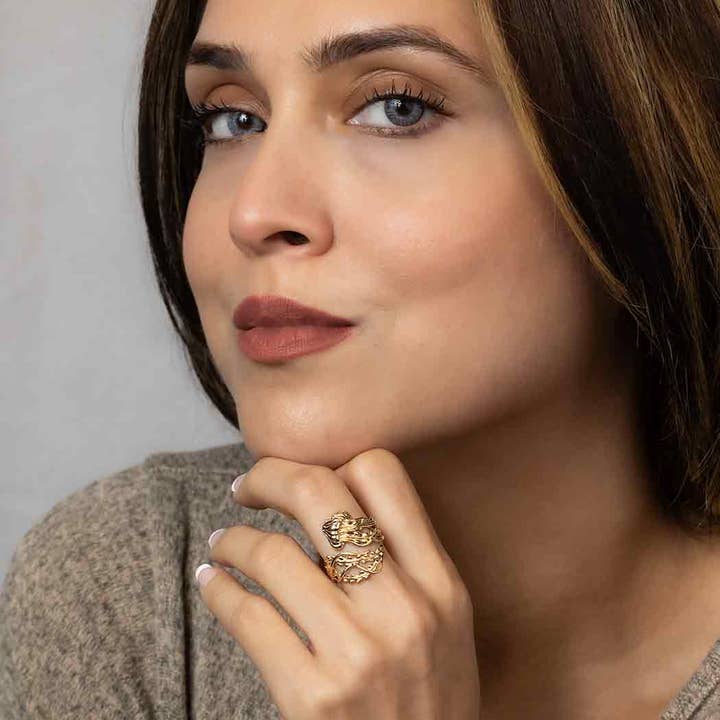 Nina Designs - Wholesale Cocktail/Statement Ring - Sterling Silver or Bronze Adjustable Jellyfish Ring2