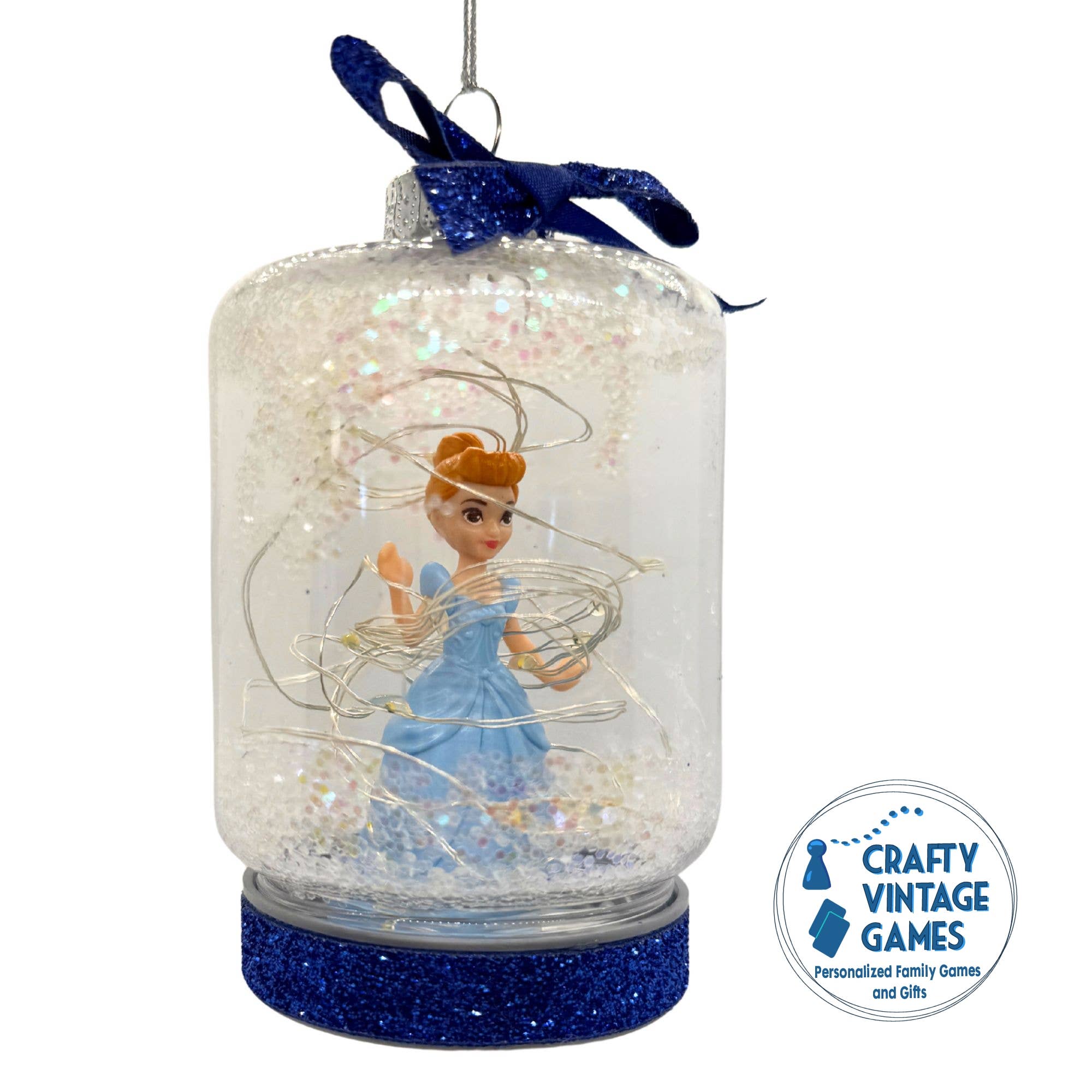 Crafty Vintage Games - Wholesale Ornament - Doll Winter Scene Snow Globe Ornament with Light1