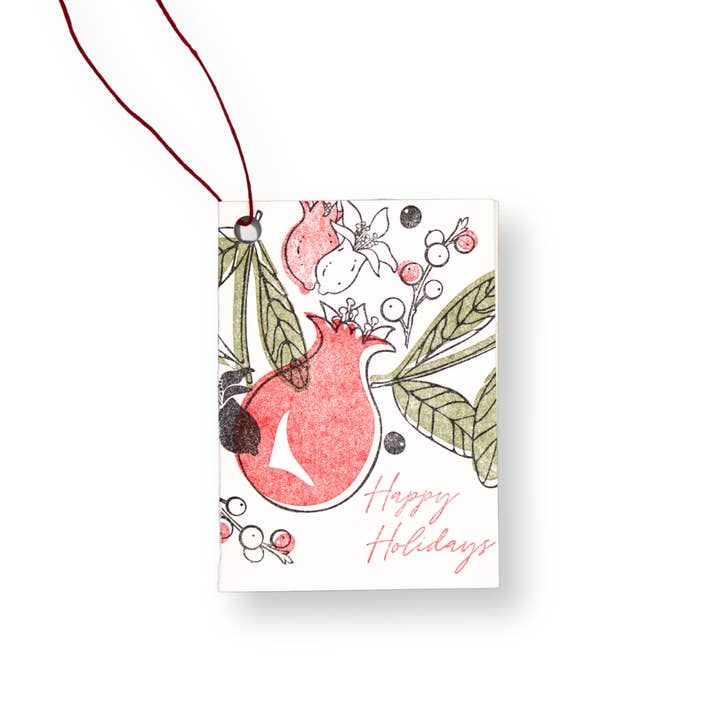 Etichette regalo stampate a letterpress per le festività (confezione da 2) per la vendita all'ingrosso da parte di Letterpress PLAY