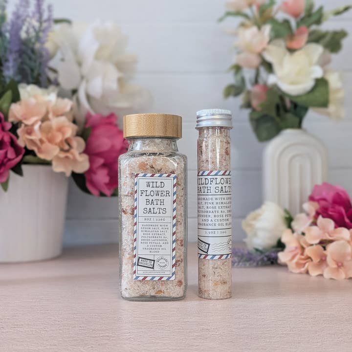 Mainland Vintage - Wholesale Bath Salts - Wildflower Bath Salts - Pink Himalayan & Epsom Salts