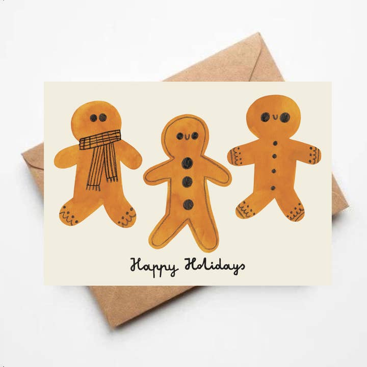 CHRISTMAS gingerbreads card for wholesale by Daria Solak Illustrations