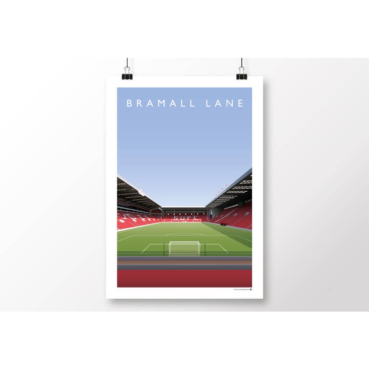 Sheffield United Bramall Lane - Modern Era Poster for wholesale by Matthew J I Wood Design & Illustration