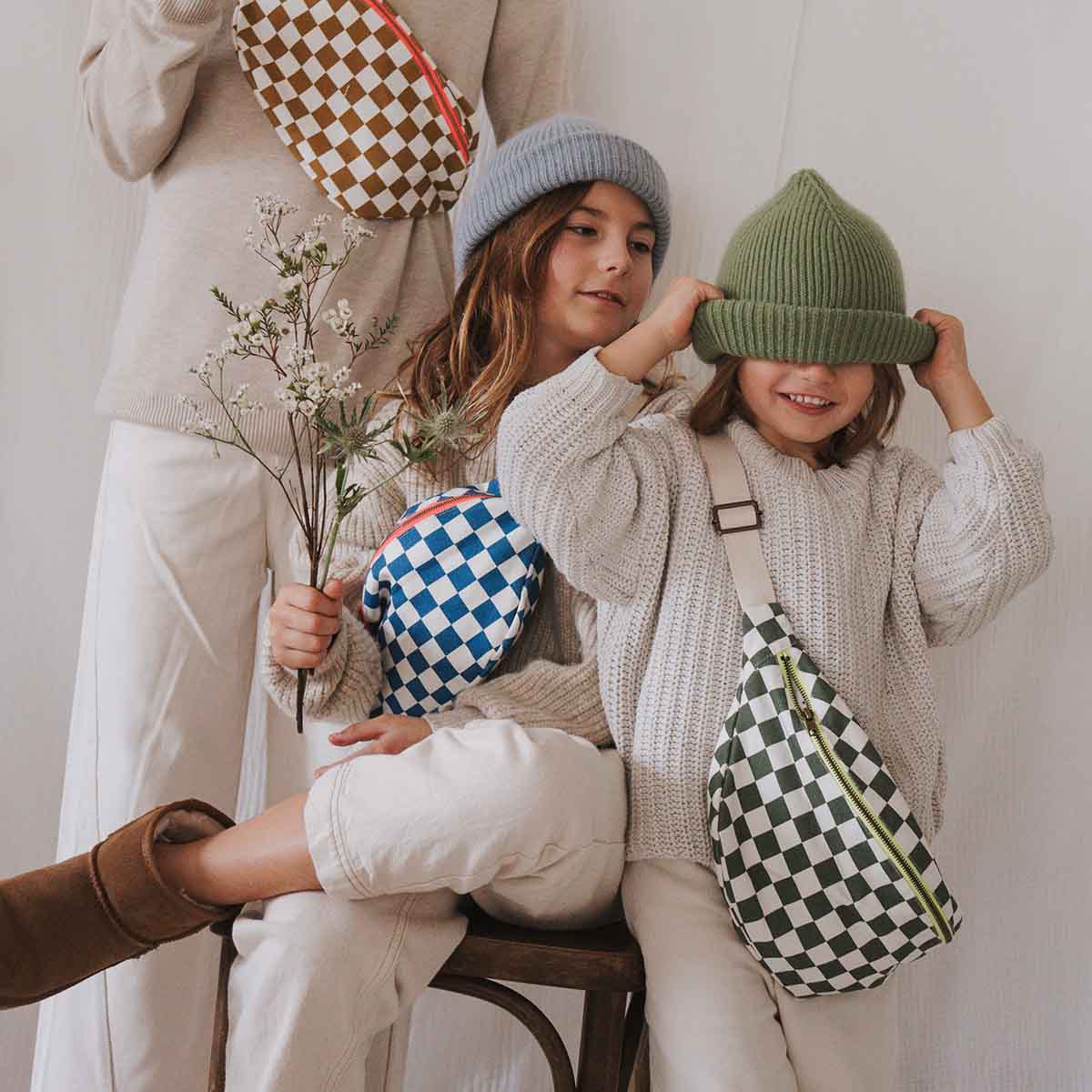 Rose in April - Wholesale Messenger Bag - Women's - WOMEN BUM BAG CHECKERBOARD CARAMEL9