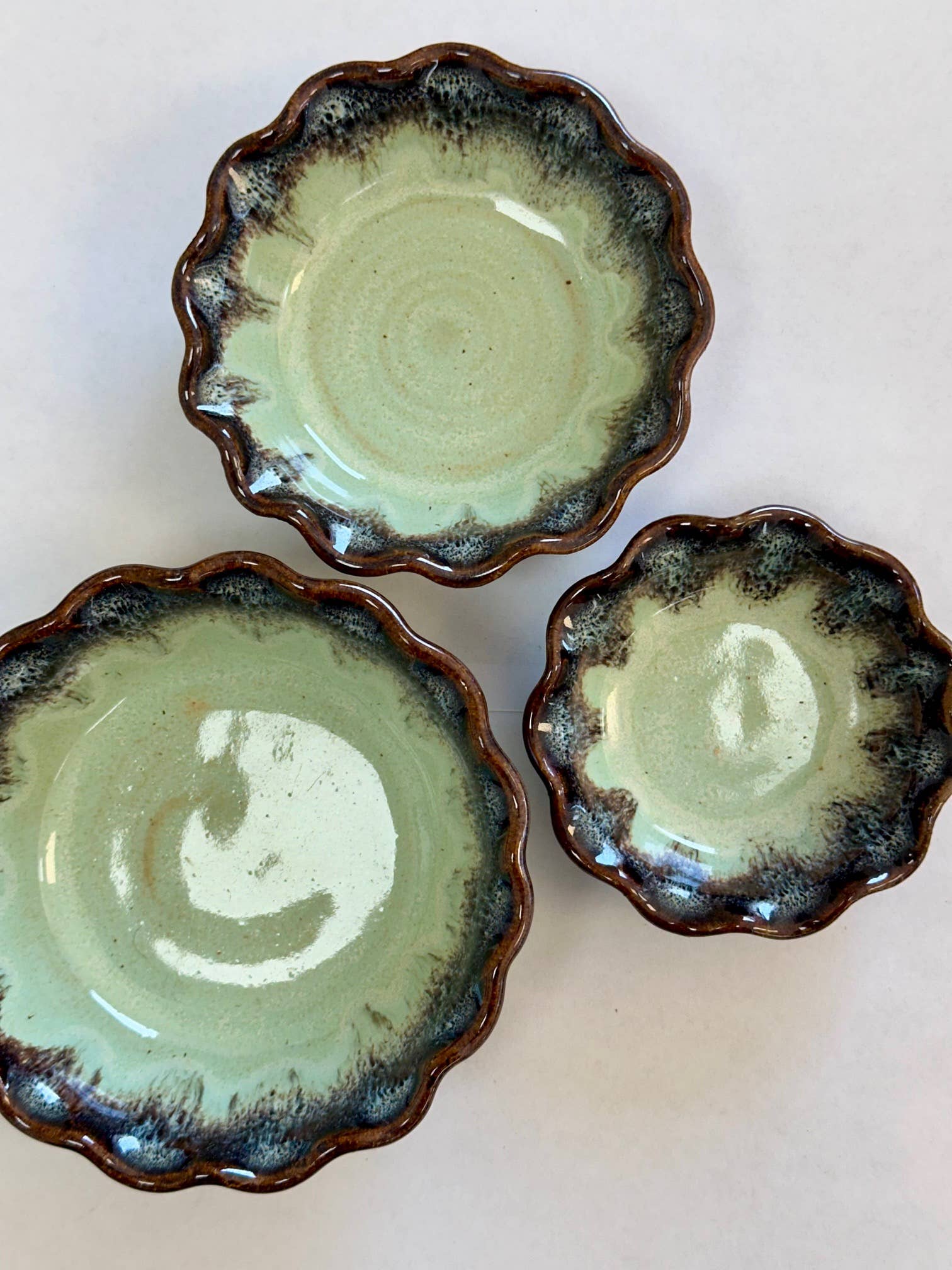 Down to Earth Pottery – wholesale Bowl – SET OF THREE LITTLE BOWLS - One of each size ($1.50 off)1