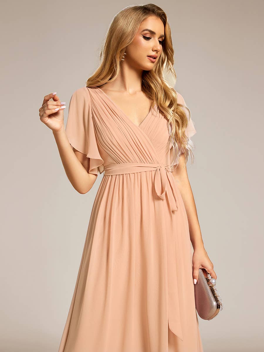 Ever-Pretty - Vente Robe – femme - Robes de soirée à volants à manches courtes exclusives B2B43