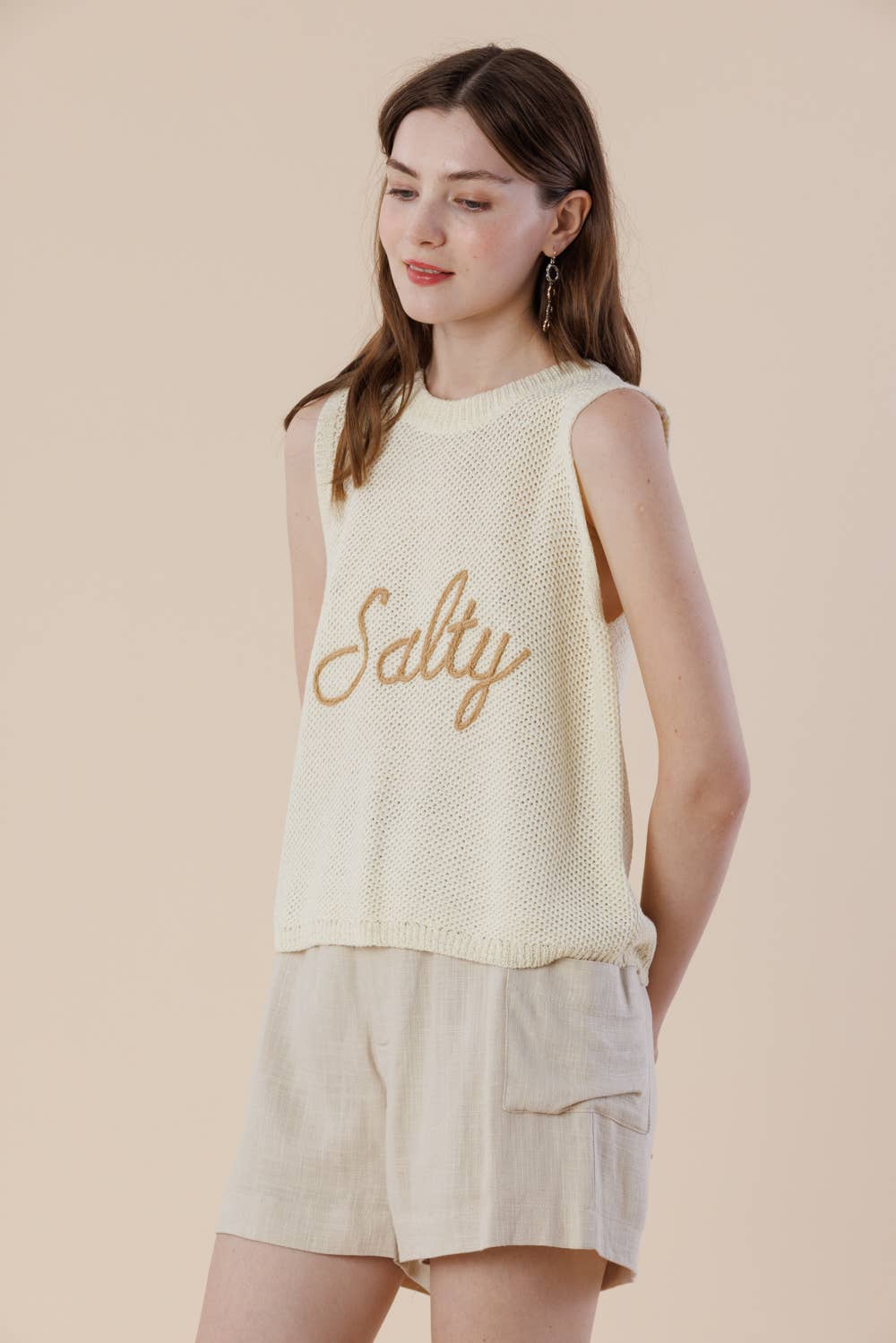 A & SHE – Großhandel T-Shirt – Damen – Salty Strickpullover-Top – Ärmellose Sommerweste12