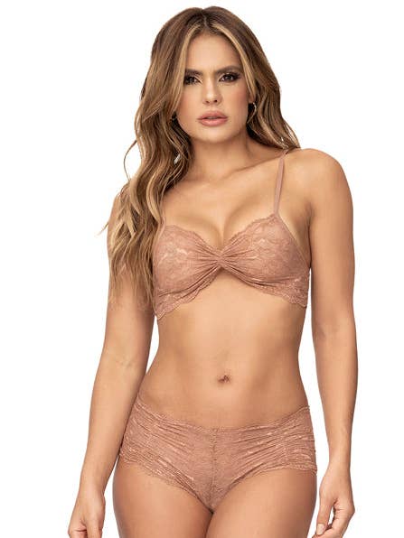 207 Panty and Top Lace Set Taupe for wholesale by Mapale