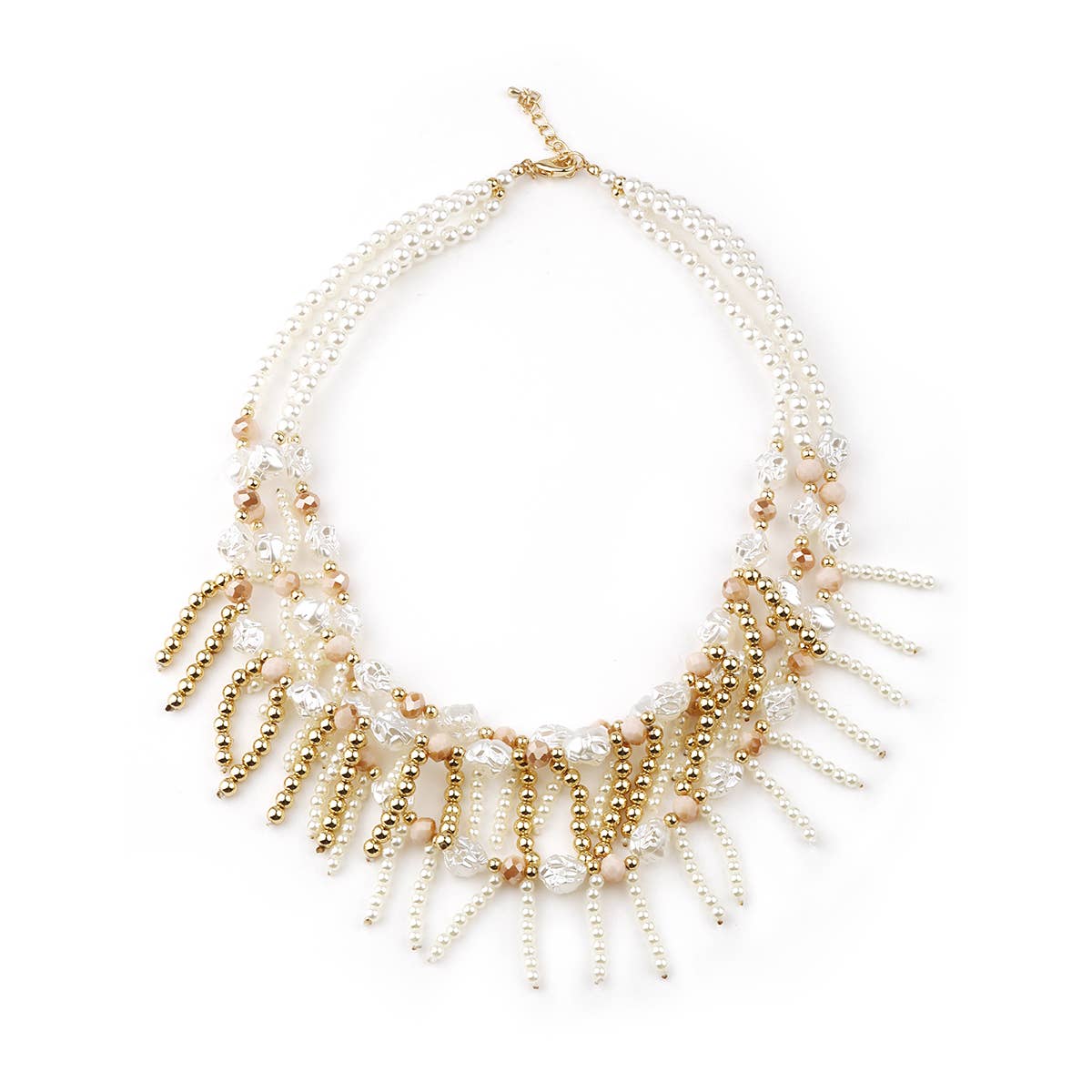 Broken white 🌟 "Dance of Pearls and Gold" Choker ✨ for wholesale on Faire0