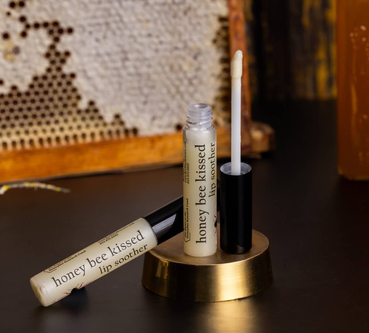 Beeline Skin Care - Wholesale Lip Balm - Honeybee Kissed natural, untinted leaves lips kissably soft