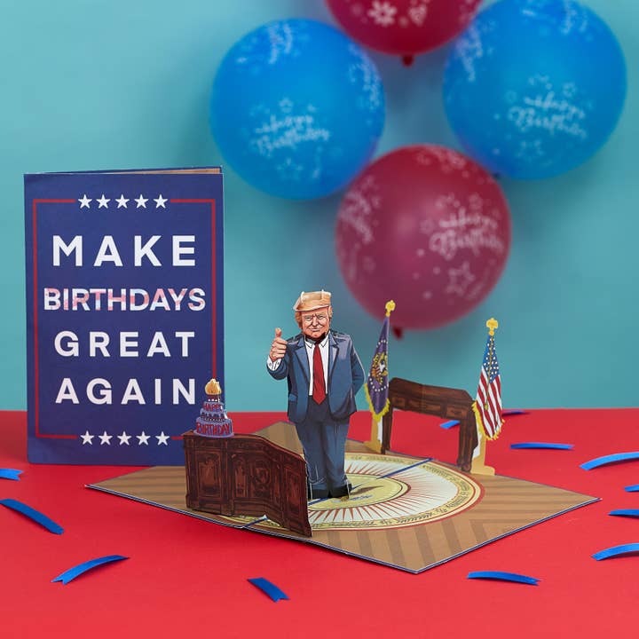 Dirty Pop Cards - Wholesale Birthday Card - MAGA Talking Birthday Funny 3D Pop-Up Political Card