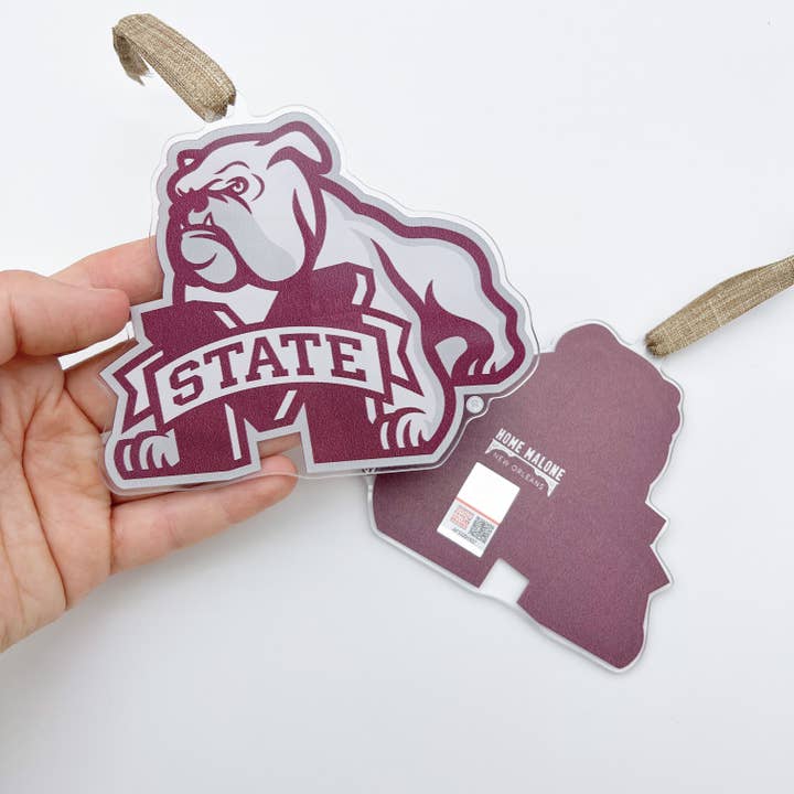 Home Malone - Wholesale Ornament - Mississippi State Bulldog Acrylic Mascot Ornament