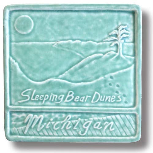 Telha de arte de dunas de urso dormindo 6x6 por atacado de Whistling Frog Tile Inc.