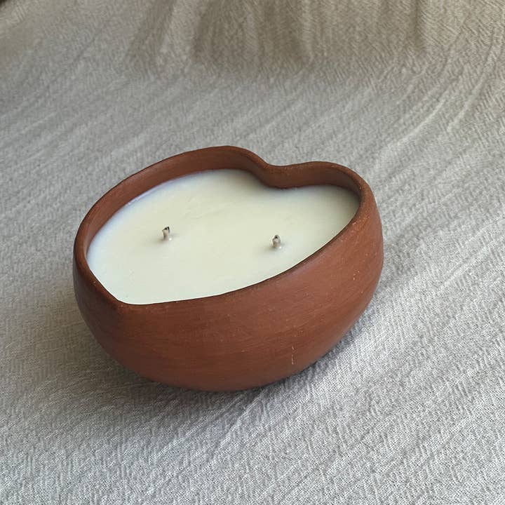 This is Latin America - Wholesale Pillar Candle - Red Pottery Heart Candle