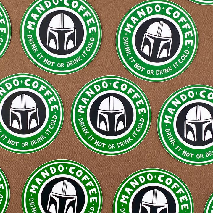 Brand Nhu Creative Studio - Wholesale Sticker - Mando Coffee "Hot or Cold" Star Wars Mandalorian Sticker3