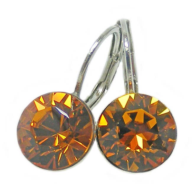 8mm crystal drop örhängen i topas för wholesale av Janusch