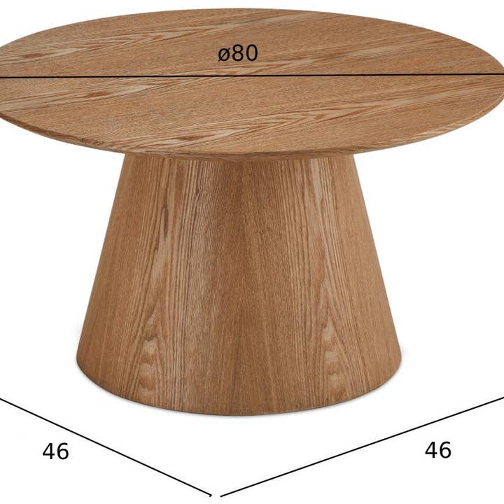 Furnhouse - Wholesale Coffee Table - Round Coffee Table Tango ø80x40 - Oak9