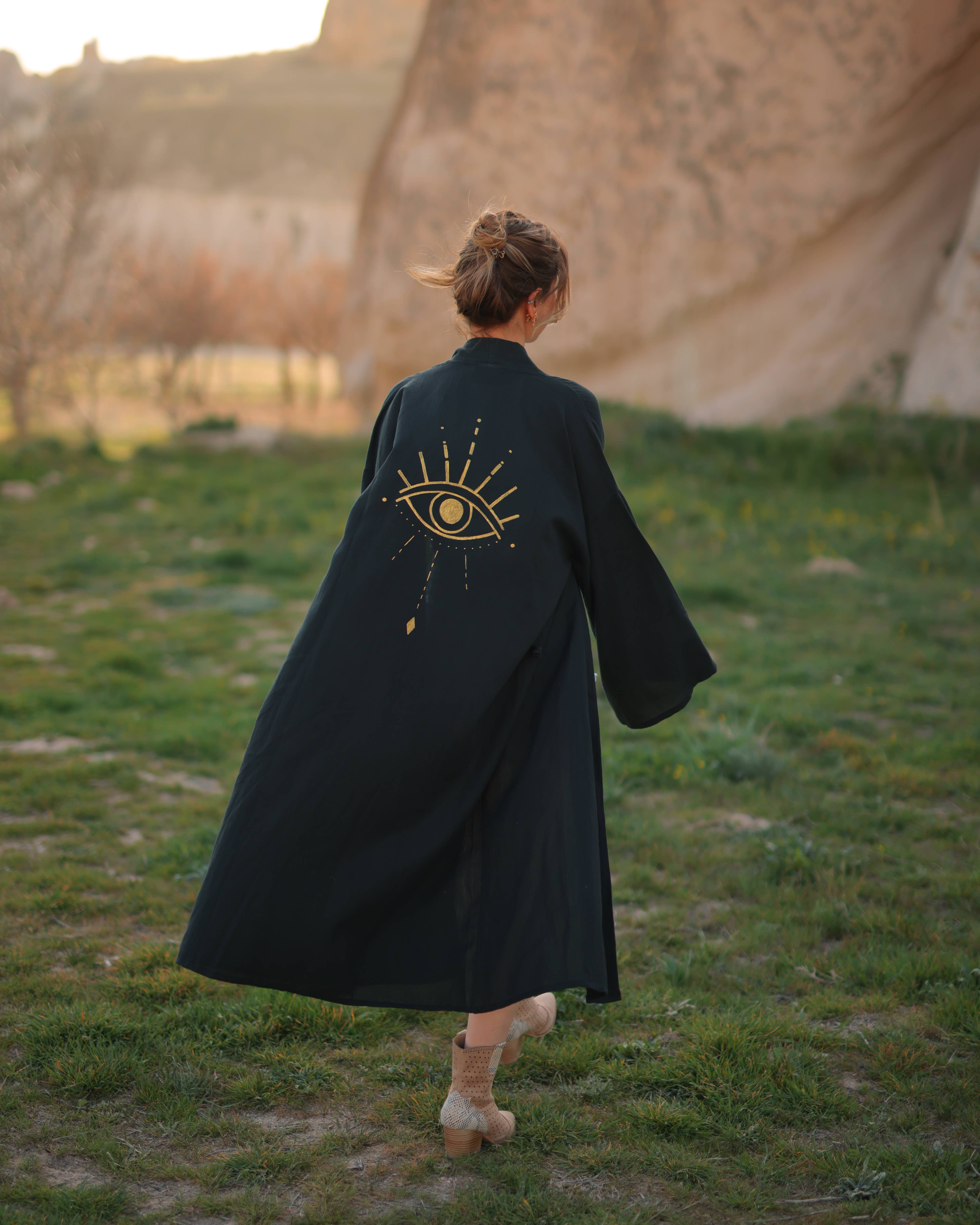 Moa - Wholesale Strandvestje/Strandjurk/Strandtuniek - Dames - Evil Eye strandkimono van 100% Turks katoen4