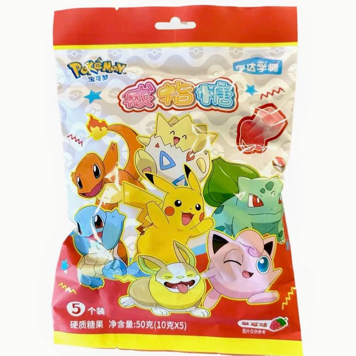 Leda Pokémon Ring Candy - Erdbeergeschmack 4er-Pack (50g) (China) für den Großhandel von Pops Distro Inc