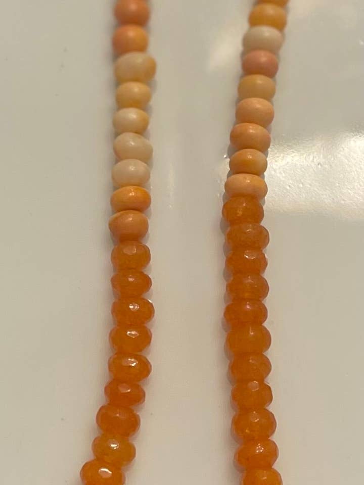 Collana con pietre preziose in opale e quarzo «Creamsicle» per la vendita all'ingrosso da parte di Dragonfly Mama Designs, LLC