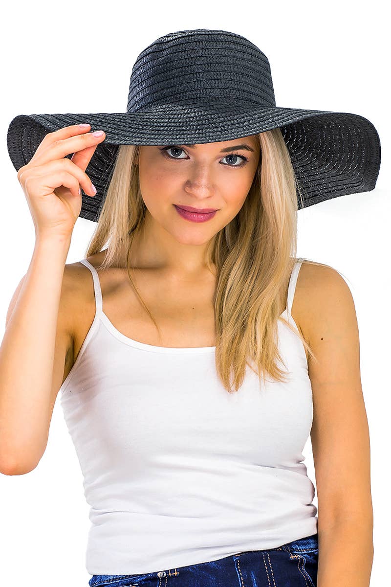 Cap Zone - Wholesale Straw Hat - Women's - Thin Light-Weight Floppy Straw Beach Sun Hat3