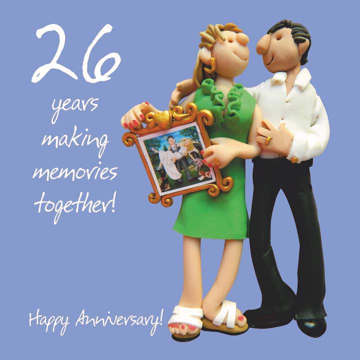 Making memories together, 26th wedding anniversary card for wholesale by Inky Blue Ltd t/a Holy Mackerel