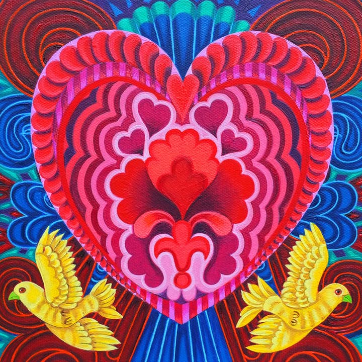 'Heart with birds' card for wholesale by Tattersfield Designs