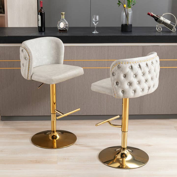 BlakOutlet - Wholesale Stool - Set of 2 Modern PU Upholstered Swivel Barstools