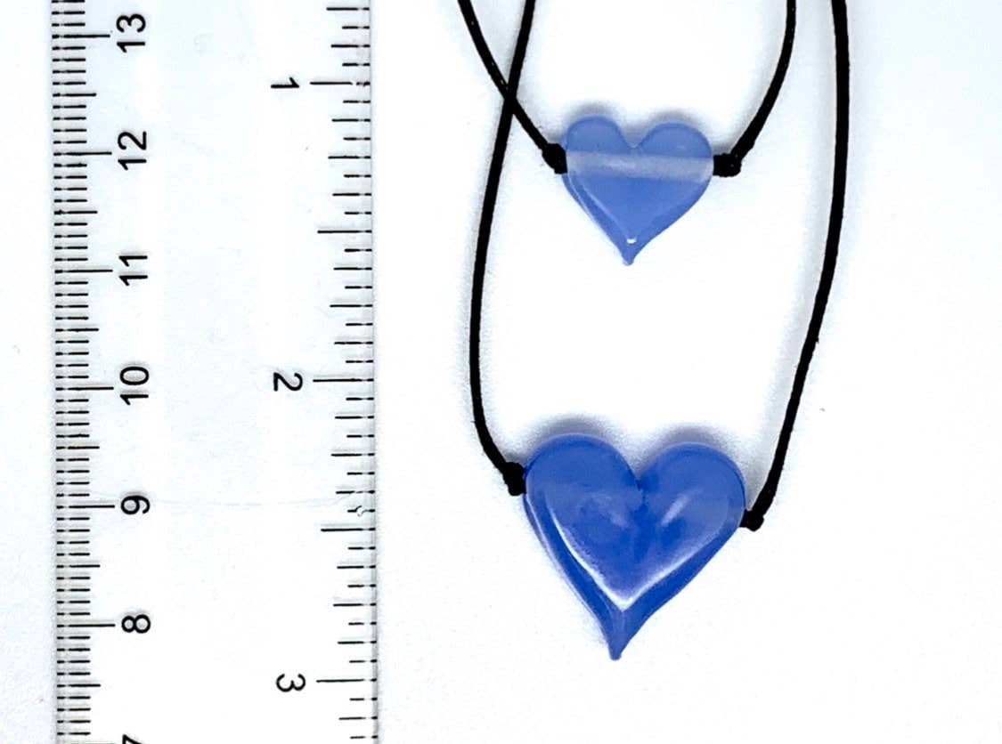 Ironwood Glassworks – Colar pingente/pendente por atacado – Colar de Vidro Flameworked Coração Vermelho Bright1