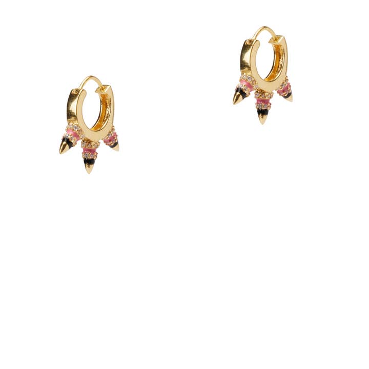 Jardin spiked huggie hoops for wholesale by Amorcito