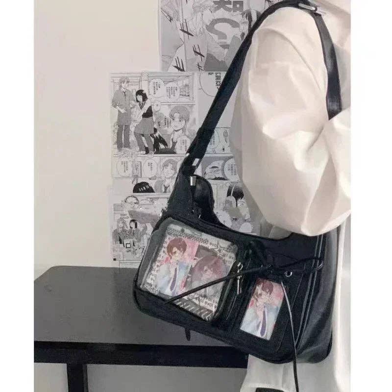 CandBBaby – Großhandel Umhängetasche - Damen – Y2k Harajuku Schultertasche Damen Koreanische Transparente Ita Tasche Schul-Umhängetasche Weibliche Japanische Designer Preppy Handtasche Geldbörse2