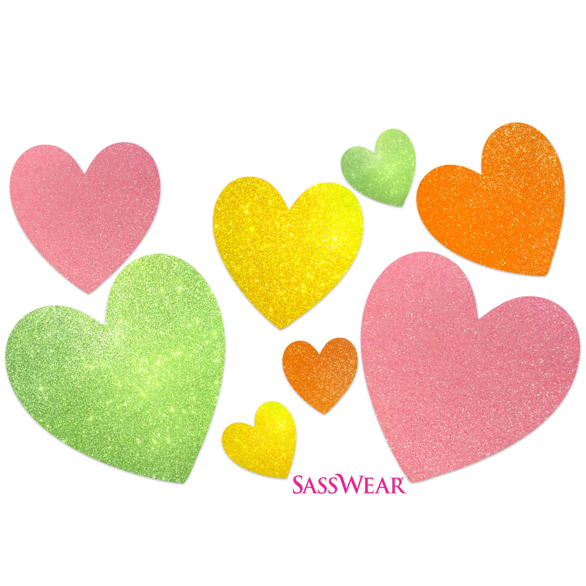Sasswear – wholesale Tillfällig tatuering – Hearts NeonGlow Kroppsklistermärken-Mini6