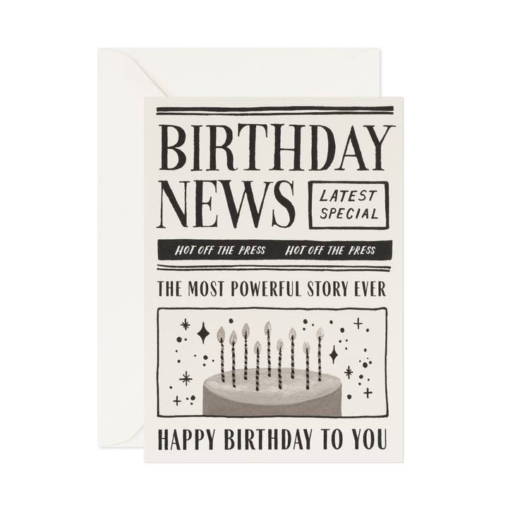 Day One Paper Co. - Wholesale Birthday Card - Birthday Greeting Card "Birthday News"