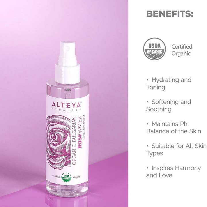 Alteya Organics – Engroshandel Ansigts- og kropsspray – Økologisk bulgarske Rose vand Spray 100ml/3,4 fl oz1