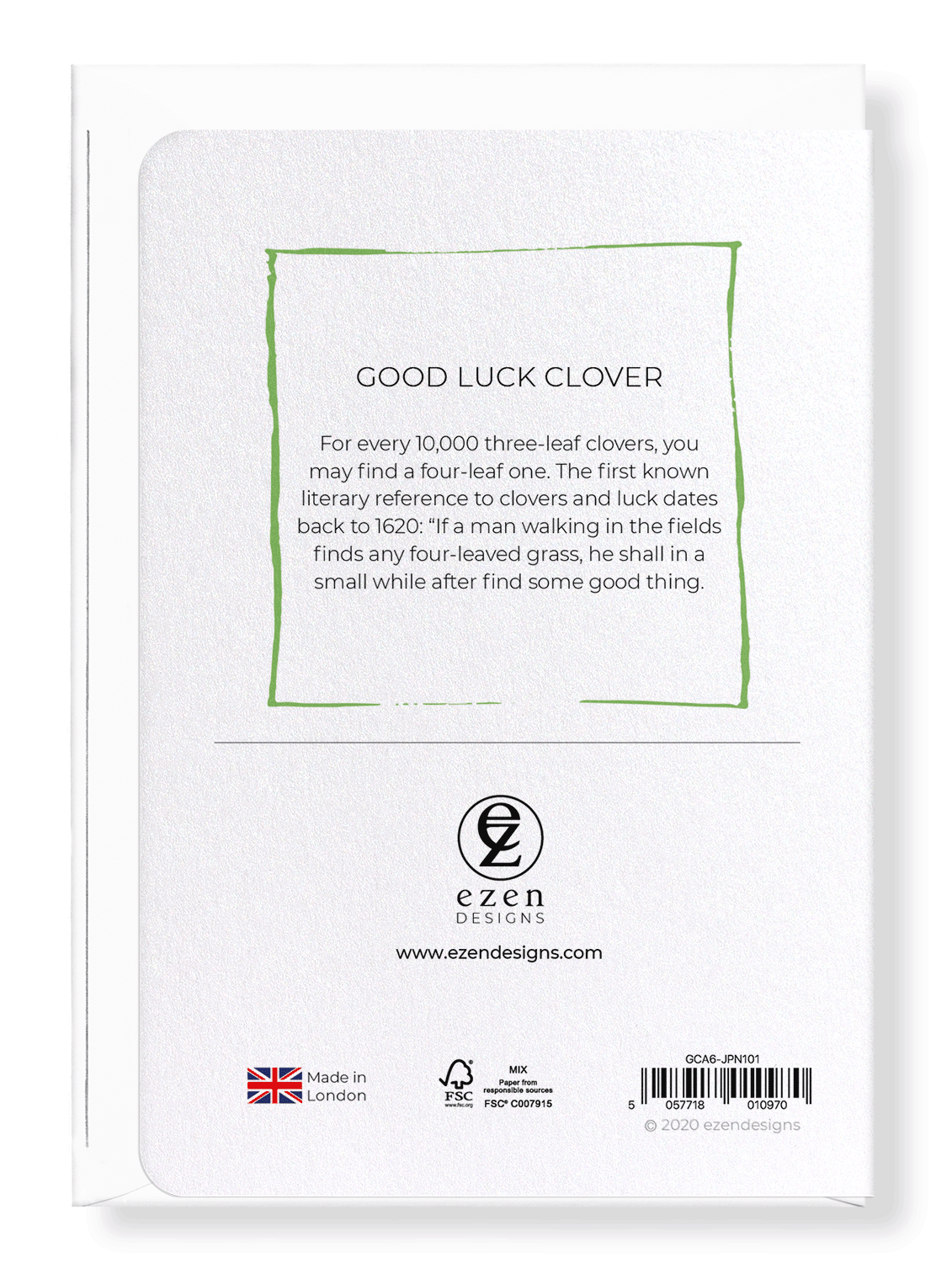 Ezen Trade - Vendita all'ingrosso Biglietti di auguri generici - GOOD LUCK CLOVER: Biglietto di auguri giapponese1